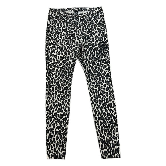 HUE Leopard Print Denim Leggings Light Weight Women's‎ Size M Black White Gray - Picture 1 of 10